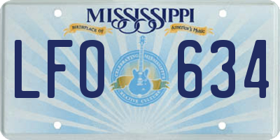 MS license plate LFO634