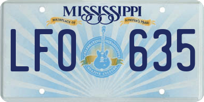 MS license plate LFO635