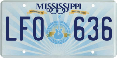 MS license plate LFO636