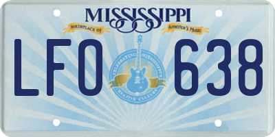 MS license plate LFO638