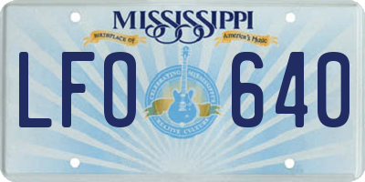 MS license plate LFO640