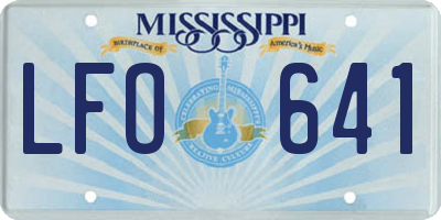 MS license plate LFO641