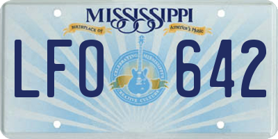 MS license plate LFO642