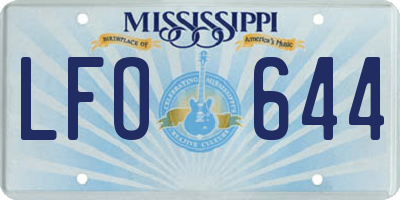 MS license plate LFO644