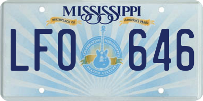 MS license plate LFO646