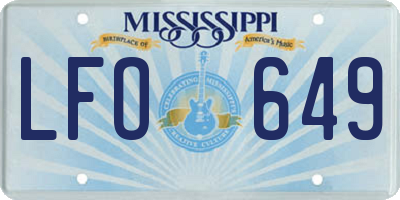 MS license plate LFO649
