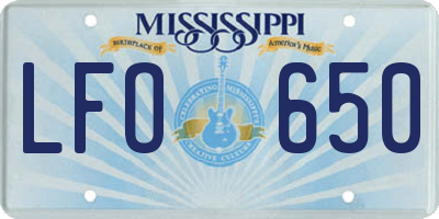 MS license plate LFO650