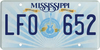MS license plate LFO652