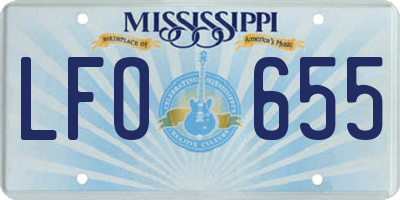 MS license plate LFO655