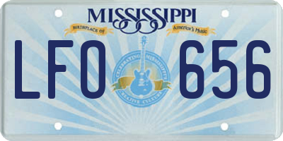 MS license plate LFO656