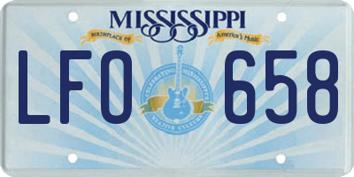 MS license plate LFO658