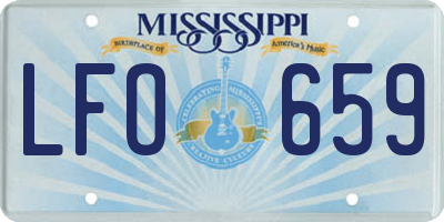 MS license plate LFO659