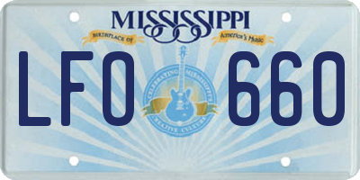 MS license plate LFO660