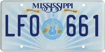 MS license plate LFO661