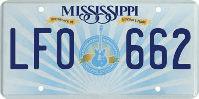 MS license plate LFO662