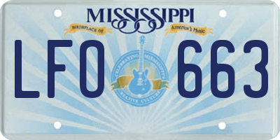 MS license plate LFO663