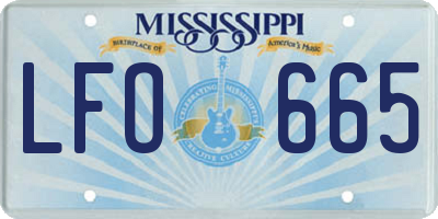 MS license plate LFO665