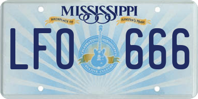 MS license plate LFO666