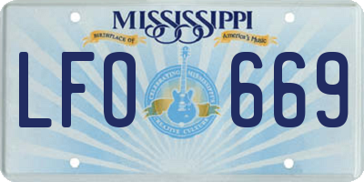 MS license plate LFO669