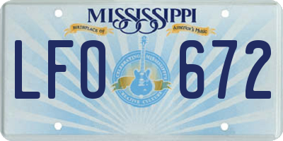 MS license plate LFO672