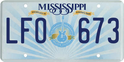 MS license plate LFO673