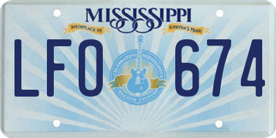 MS license plate LFO674