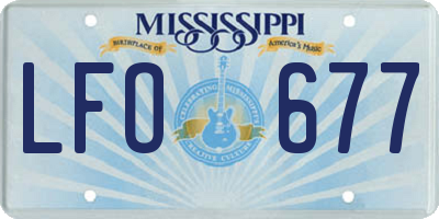 MS license plate LFO677