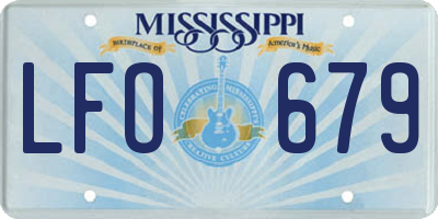 MS license plate LFO679