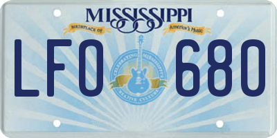 MS license plate LFO680