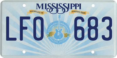 MS license plate LFO683