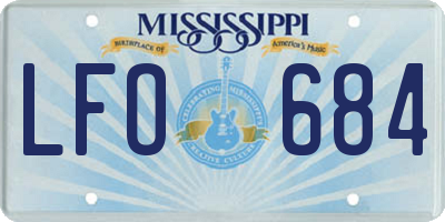 MS license plate LFO684