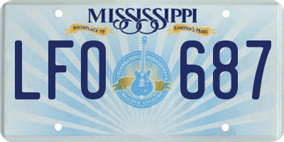MS license plate LFO687