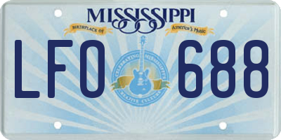 MS license plate LFO688