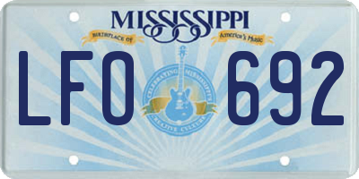 MS license plate LFO692