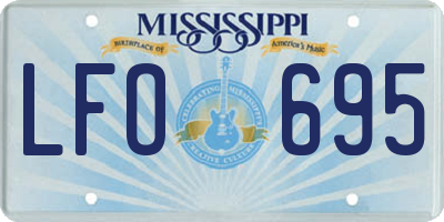 MS license plate LFO695