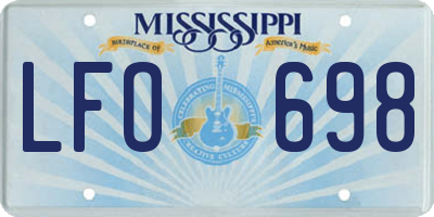 MS license plate LFO698