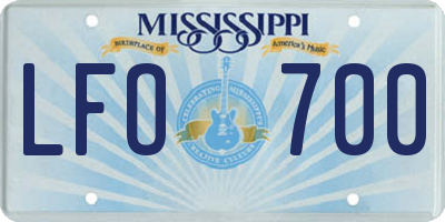 MS license plate LFO700