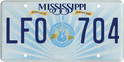 MS license plate LFO704