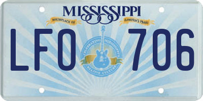 MS license plate LFO706