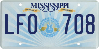 MS license plate LFO708
