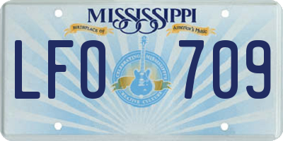 MS license plate LFO709