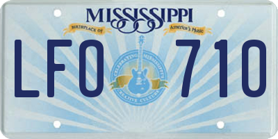 MS license plate LFO710