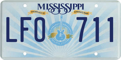 MS license plate LFO711