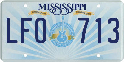 MS license plate LFO713