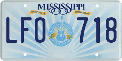 MS license plate LFO718