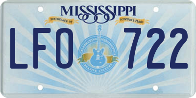 MS license plate LFO722