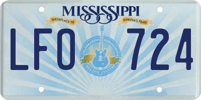 MS license plate LFO724