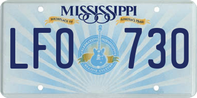 MS license plate LFO730
