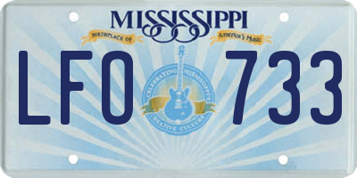 MS license plate LFO733