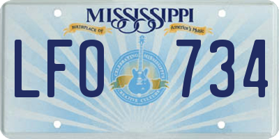 MS license plate LFO734